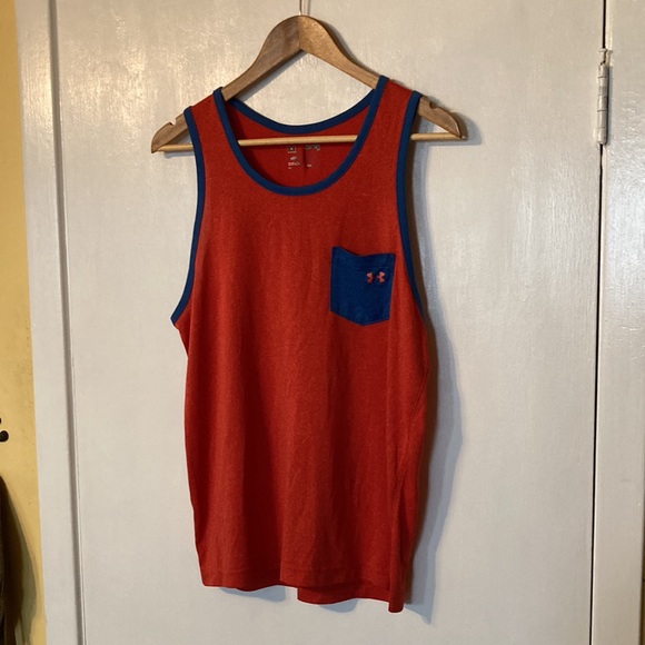 Under Armour Heatgear Men’s Red and Blue Tank Top - Picture 2 of 4